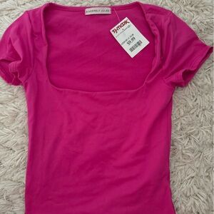 Pink square neck top